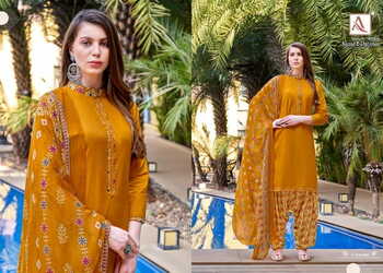 ALOK SUITS NAZAR E PATIYALA RAYON EMBROIDERY SUITS BEST PRICE