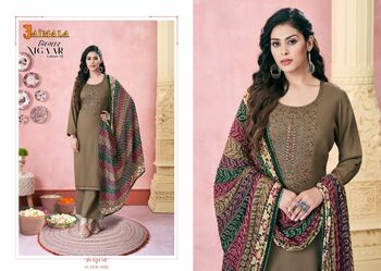 JAIMALA NIGAAR EDITION 18 RAYON SLUB EMBROIDERY SUITS BY ALOK SUITS