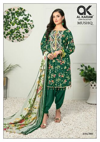 AL KARAM MUSHQ VOL 3 PURE CAMBRIC PRINTED KARACHI SUITS WHOLESALE