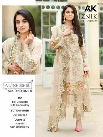 AL KHUSHBU IZNIK VOL 1 COLOURS GEORGETTE PAKISTANI SUITS CATALOGUE