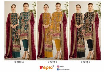 FEPIC ROSEMEEN 1298 SERIES ORGANZA PAKISTANI SUITS CATALOGUE