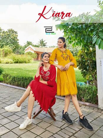 BLUE HILLS KIARA SHORT RAYON KURTIS CATALOGUE DISTRIBUTOR IN SURAT