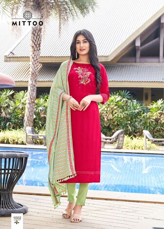 MITTOO SANIA KURTI PANT WITH DUPATTA LATEST COLLECTION 2023