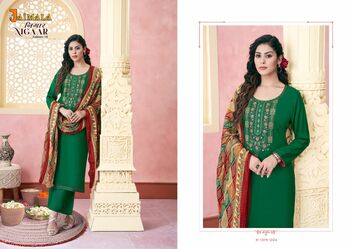 JAIMALA NIGAAR EDITION 18 RAYON SLUB EMBROIDERY SUITS BY ALOK SUITS