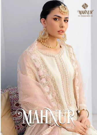 MAHNUR FASHION MAHNUR VOL 2 GEORGETTE PAKISTANI SUITS AT SURAT