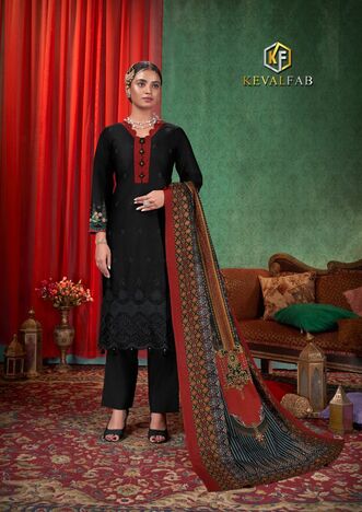 KEVAL FAB SOBIA PLUS LUXURY COTTON KARACHI SUITS CATALOGUE