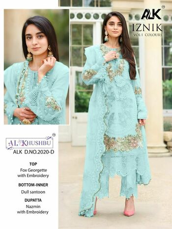 AL KHUSHBU IZNIK VOL 1 COLOURS GEORGETTE PAKISTANI SUITS CATALOGUE