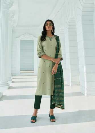 WANNA EKAYA RAYON KURTI PANT WITH DUPATTA SUPPLIER IN SURAT