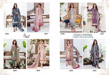 SHREE FABS NEEDLE WONDER LAWN COLLECTION 3096 TO 3103 SERIES PAKISTANI SUITS