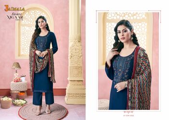 JAIMALA NIGAAR EDITION 18 RAYON SLUB EMBROIDERY SUITS BY ALOK SUITS