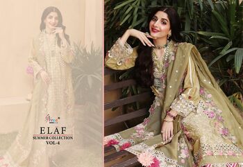 SHREE FABS ELAF SUMMER COLLECTION VOL 4 COTTON PAKISTANI SUITS LATEST CATALOGUE