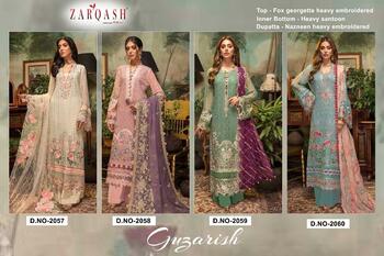 ZARQASH GUZARISH FOX GEORGETTE PAKISTANI SUITS WHOLESALE