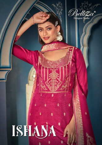 BELLIZA ISHANA VISCOSE DOLA JACQUARD SALWAR SUITS WHOLESALE