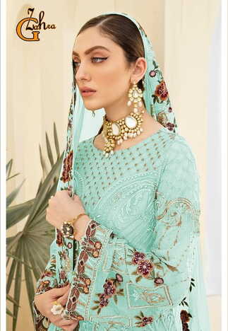 G ZAHRA GZ 3202 PAKISTANI GEORGETTE EMBROIDERY SUITS