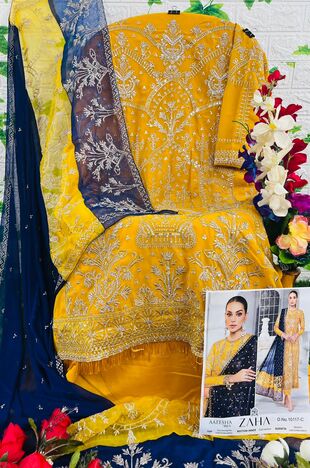 ZAHA AAEESHA VOL 3 GEORGETTE EMBROIDERY PAKISTANI SUITS SUPPLIER SURAT