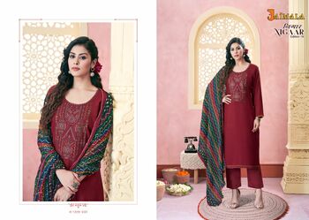 JAIMALA NIGAAR EDITION 18 RAYON SLUB EMBROIDERY SUITS BY ALOK SUITS