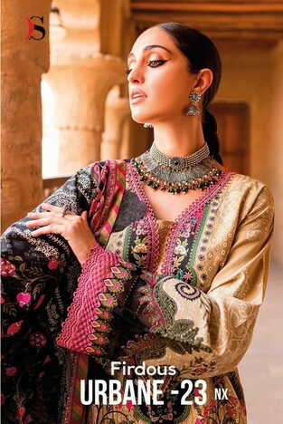 DEEPSY SUITS FIRDOUS URBANE 23 NX READYMDE COTTON EMBROIDERY PAKISTANI SUITS SURAT