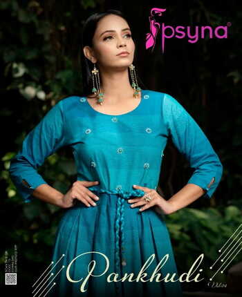 PSYNA PANKHUDI VOL 4 DESIGNER GOWN STYLE KURTI COLLECTION 2022