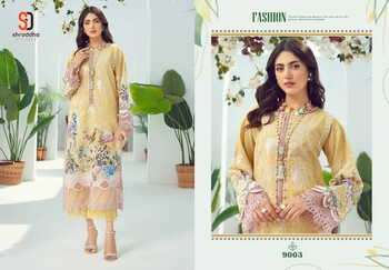 SHRADDHA DESIGNER FIRDOUS VOL 9 LAWN COTTON PRINT PAKISTANI SUITS SURAT