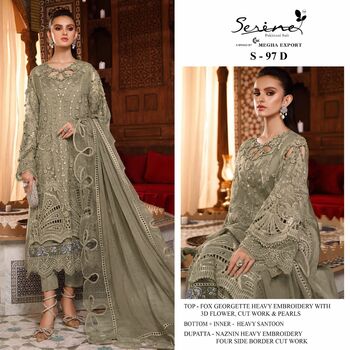 SERENE S 97 FOUX GEORGETTE EMBROIDERY PAKISTANI SUITS