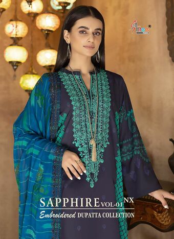 SHREE FABS SAPPHIRE VOL 1 NX EMBRIDERED DUPATTA COLLECTION 2023