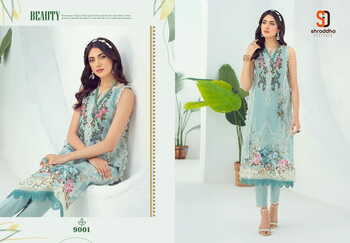 SHRADDHA DESIGNER FIRDOUS VOL 9 LAWN COTTON PRINT PAKISTANI SUITS SURAT