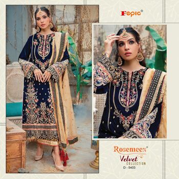 FEPIC ROSEMEEN VELVET EMBROIDERY SUITS WINTER COLLECTION