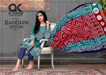 AL KARAM BANDHNI SPECIAL PAKISTANI LAWN SUITS CHEAPEST PRICE