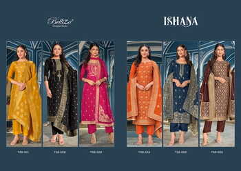 BELLIZA ISHANA VISCOSE DOLA JACQUARD SALWAR SUITS WHOLESALE