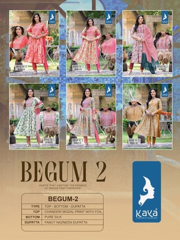 KAYA BEGUM VOL 2 NYRA CUT KURTIS LATEST CATALOGUE