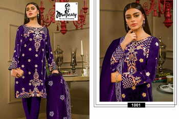 MAJESTY RANG RASIYA VELVET EMBROIDERY SUITS WINTER CATALOGUE