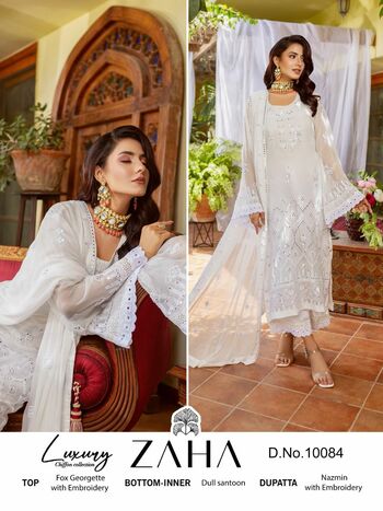 ZAHA NAUSHAD IMDAD GEORGETTE EMBROIDERY PAKISTANI SUITS