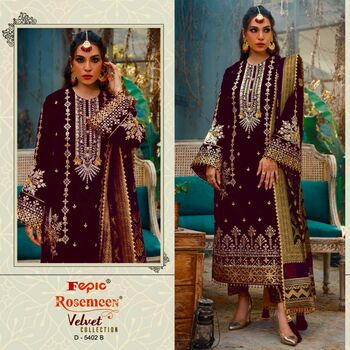 FEPIC ROSEMEEN C 5402 VELVET EMBROIDERY PAKISTANI WINTER SUITS SURAT