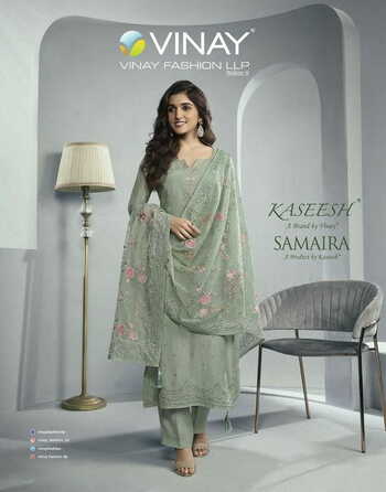 VINAY KASEESH SAMAIRA DOLA EMBROIDERY SUITS SUPPLIER SURAT