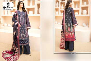 MAJESTY CHEVERON LAWN VOL 4 COTTON PAKISTANI SUITS CATALOGUE