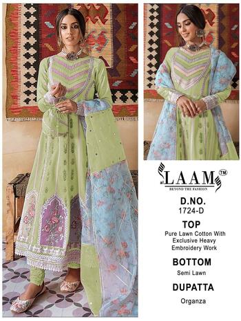 LAAM QALAMKAR LAWN COLLECTION 1724 PAKISTANI SUITS