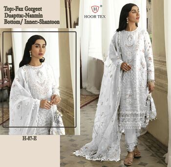 HOOR TEX H 87 FOUX GEORGETTE PAKISTANI SALWAR SUITS AT SURAT