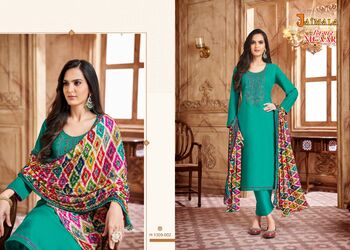 JAIMALA NIGAAR EDITION 15 RAYON SLUB EMBROIDERY SUITS BY ALOK SUITS