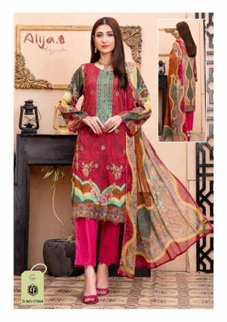 KEVAL FAB ALIJA B VOL 17 NX COTTON EXCLUSIVE KARACHI PRINT SUITS