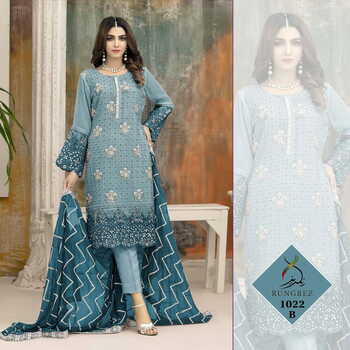 RANGREZ 1022 SERIES FOUX GEORGETTE PAKISTANI SUITS AT BEST PRICE