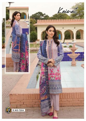 KEVAL FAB KAINAT VOL 7 LAWN COTTON PRINT KARACHI SUITS SUPPLIER SURAT