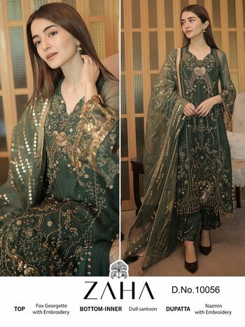 ZAHA MISTY VOL 4 GEORGETTE EMBROIDERY PAKISTANI SUITS CATALOGUE