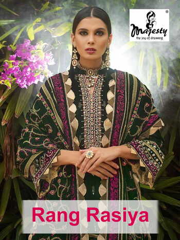 MAJESTY RANG RASIYA VELVET EMBROIDERY SUITS WINTER CATALOGUE