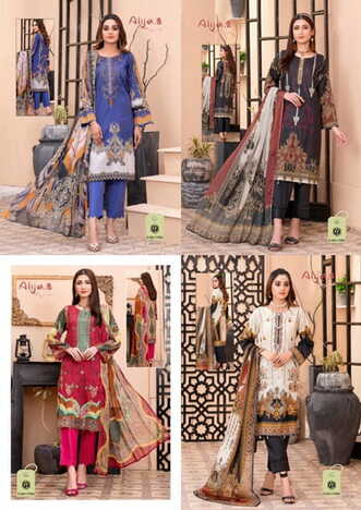 KEVAL FAB ALIJA B VOL 17 NX COTTON EXCLUSIVE KARACHI PRINT SUITS