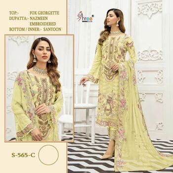 SHREE FABS S 565 FOUX GEORGETTE PAKISTANI SUITS CATALOGUE