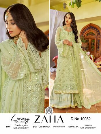 ZAHA NAUSHAD IMDAD GEORGETTE EMBROIDERY PAKISTANI SUITS