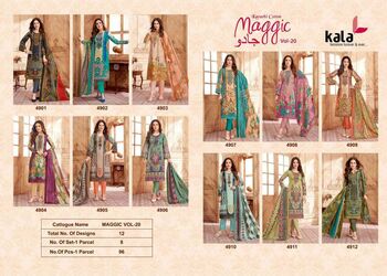 KALA MAGGIC VOL 20 COTTON PRINTED SUITS LATEST CATALOGUE