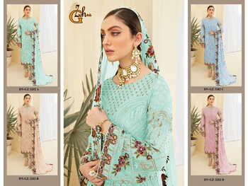 G ZAHRA GZ 3202 PAKISTANI GEORGETTE EMBROIDERY SUITS