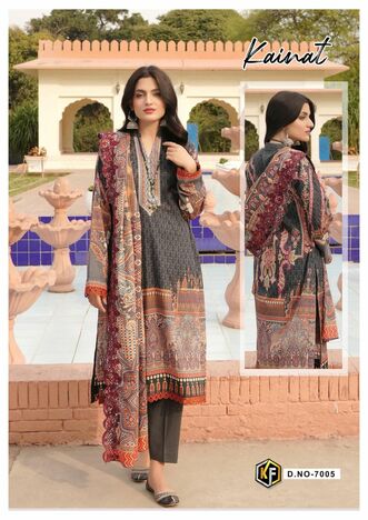 KEVAL FAB KAINAT VOL 7 LAWN COTTON PRINT KARACHI SUITS SUPPLIER SURAT