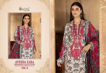 HAZZEL AYESHA ZARA PREMIUM COLLECTION VOL 8 PAKISTANI SUITS SURAT